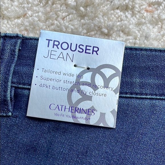 Catherines Dark Blue Flare & Wide Leg Jeans - Picture 6 of 6